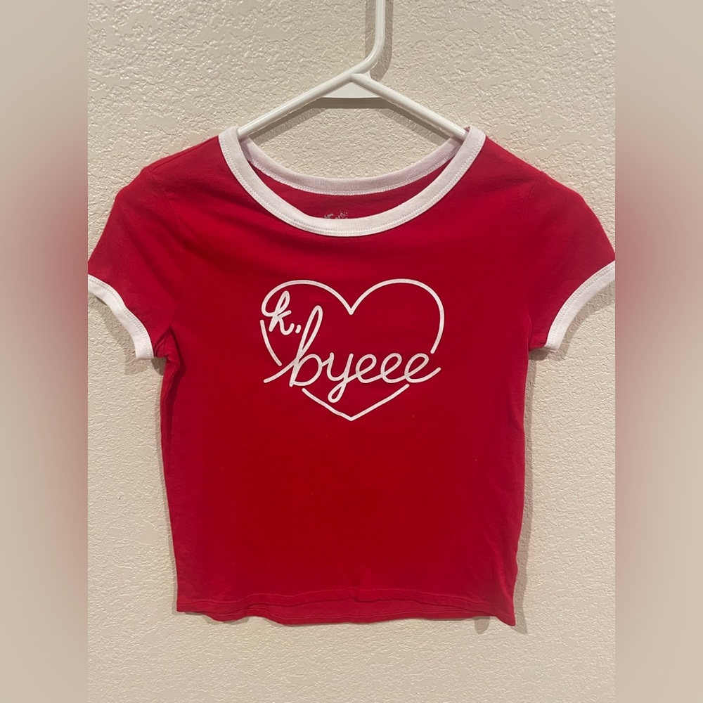 Justice “K byeee” shirt - 10 - red